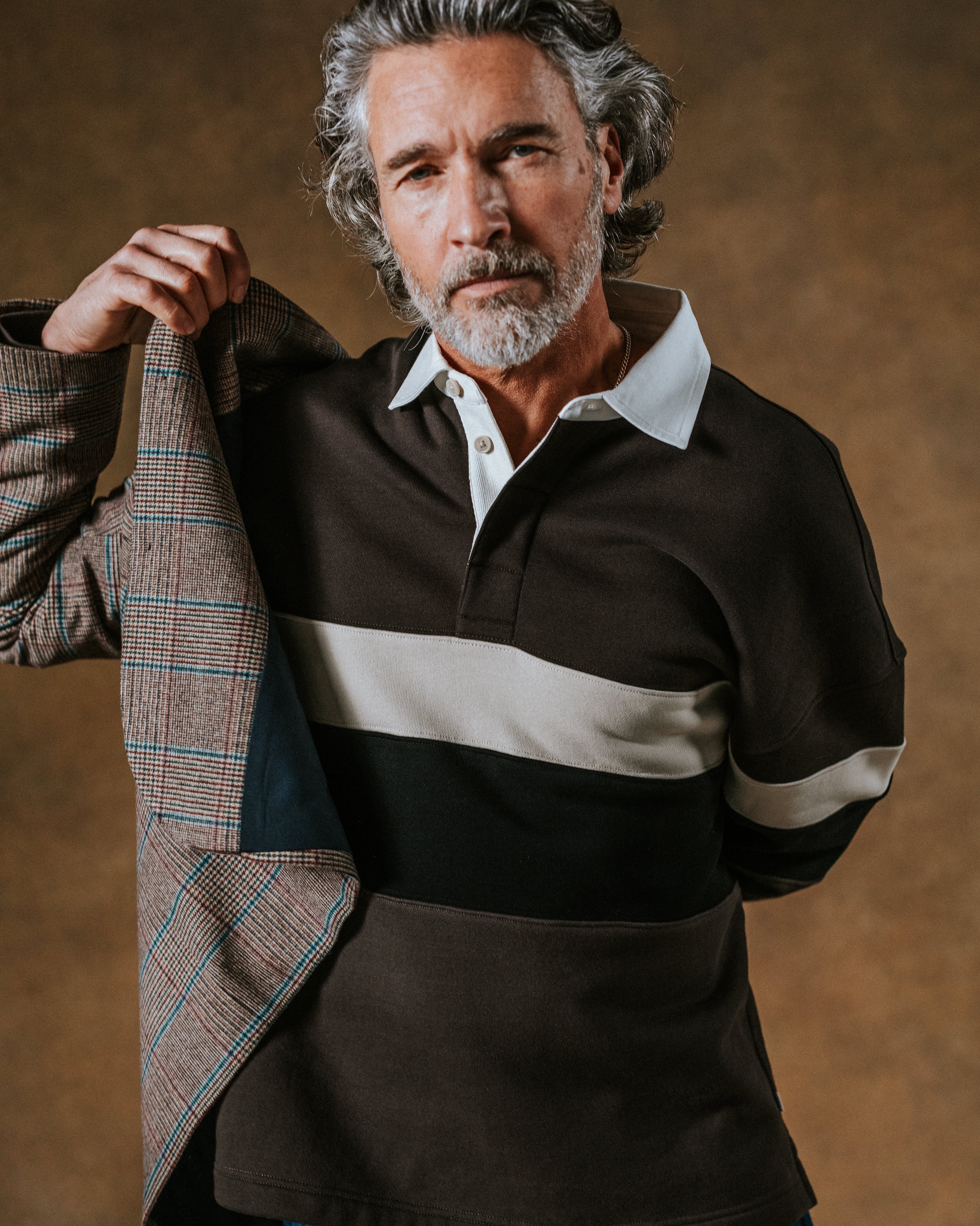 Wax Rowhill Rugby Shirt - Brown/Black