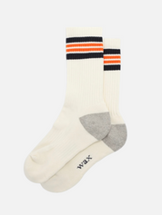 Wax London Thorpe Sport Sock Ecru Orange Black Gray Preppy Stripe Stripes Striped Pattern Tall Socks Accessories for Men Men’s Socks Athens GA Georgia Kempt Menswear Store Near Me