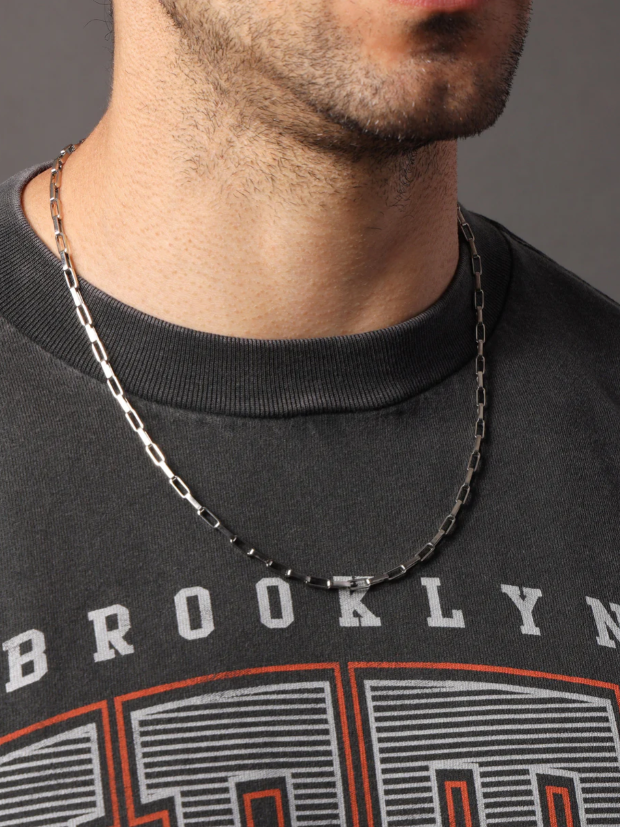 We Are All Smith Waterproof Elongated Box Stainless Steel Chain Men's Necklace Jewelry Men's Clothing Accessory Store Kempt Athens Georgia