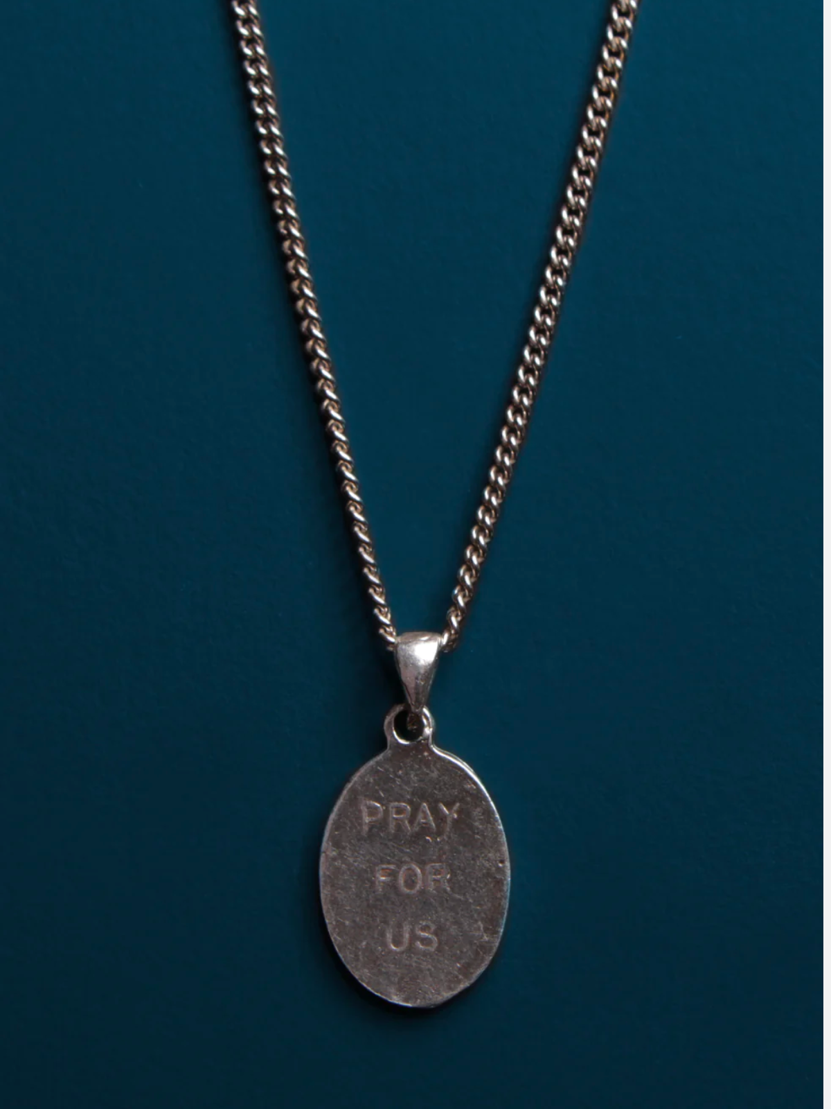 Pray for Us Sterling Silver Necklace