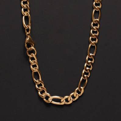 Figaro Chain Necklace 6mm Gold