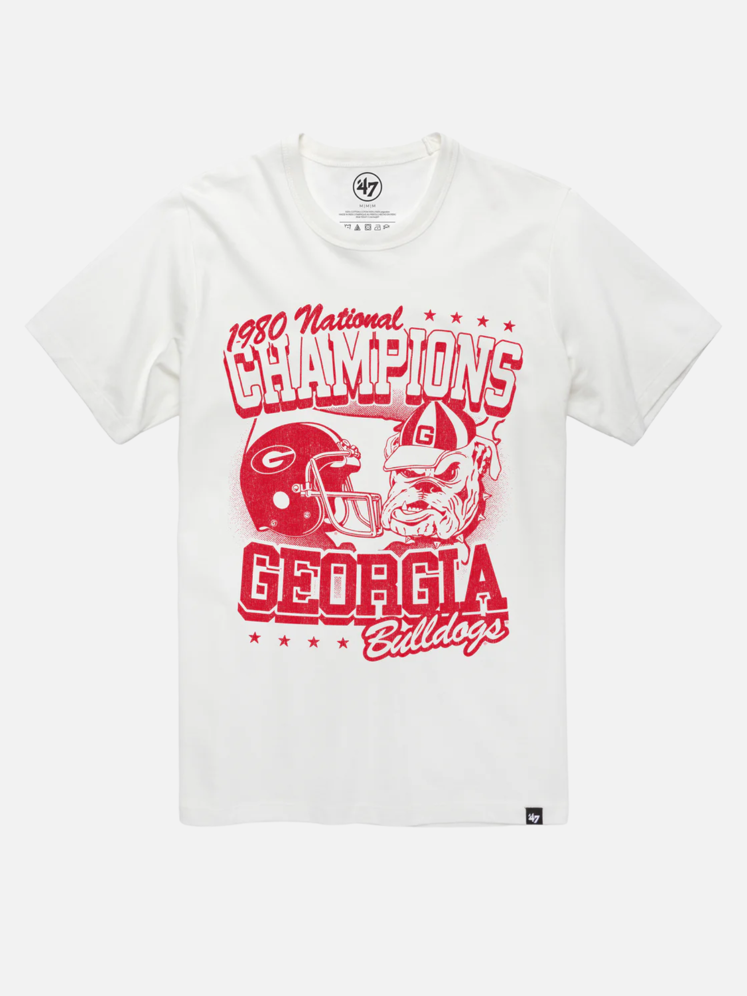 47 Brand Georgia Bulldogs Monochrome Franklin Tee Mens UGA Graphic T-Shirt Athens Mens Clothing Store