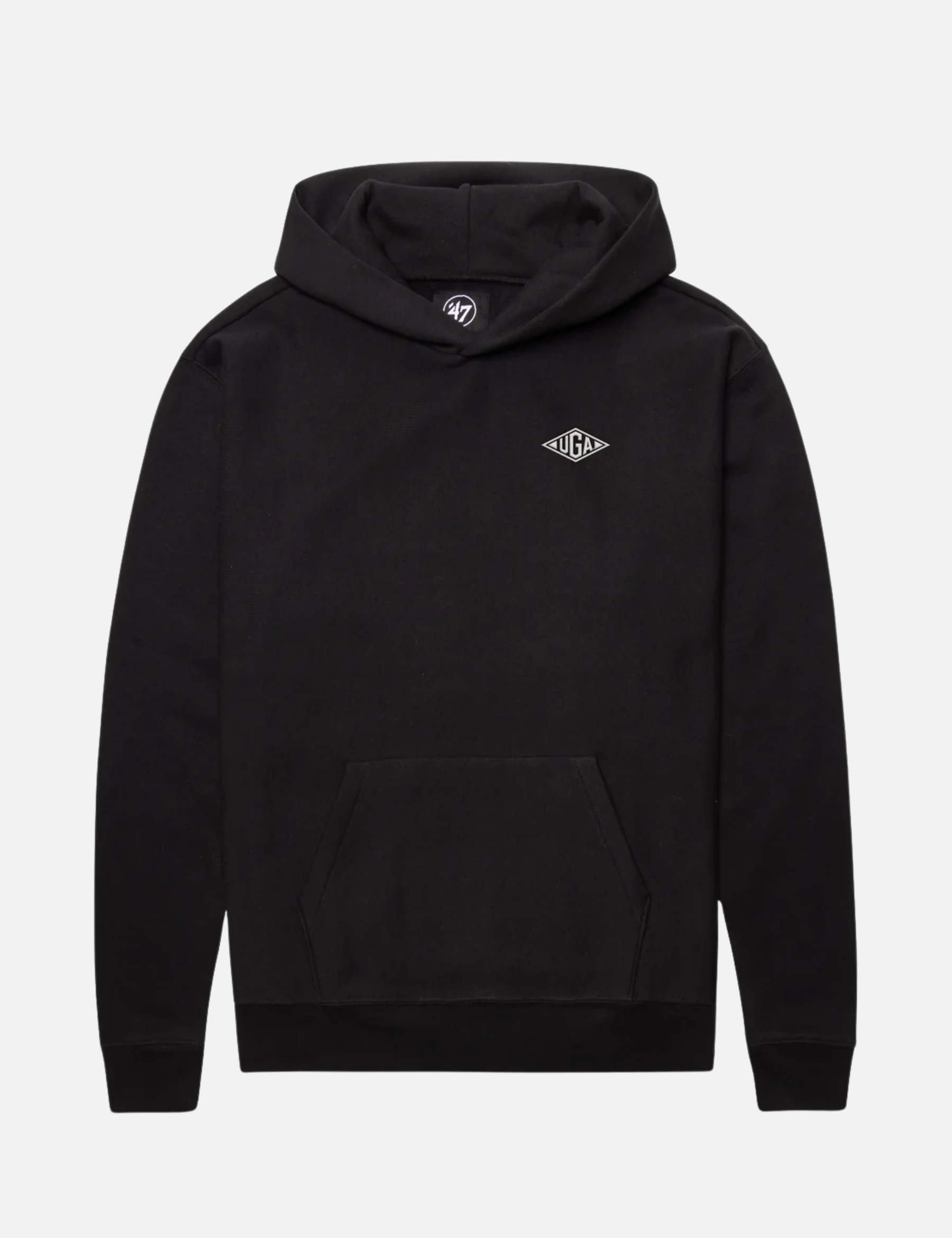 47 Brand Georgia Bulldogs Flint Monogram Embroidered Hood Backer Foundation Hoodie Men's UGA University Of Georgia Hoodie For Men Athens GA Georgia Kempt  Menswear Store Near Me