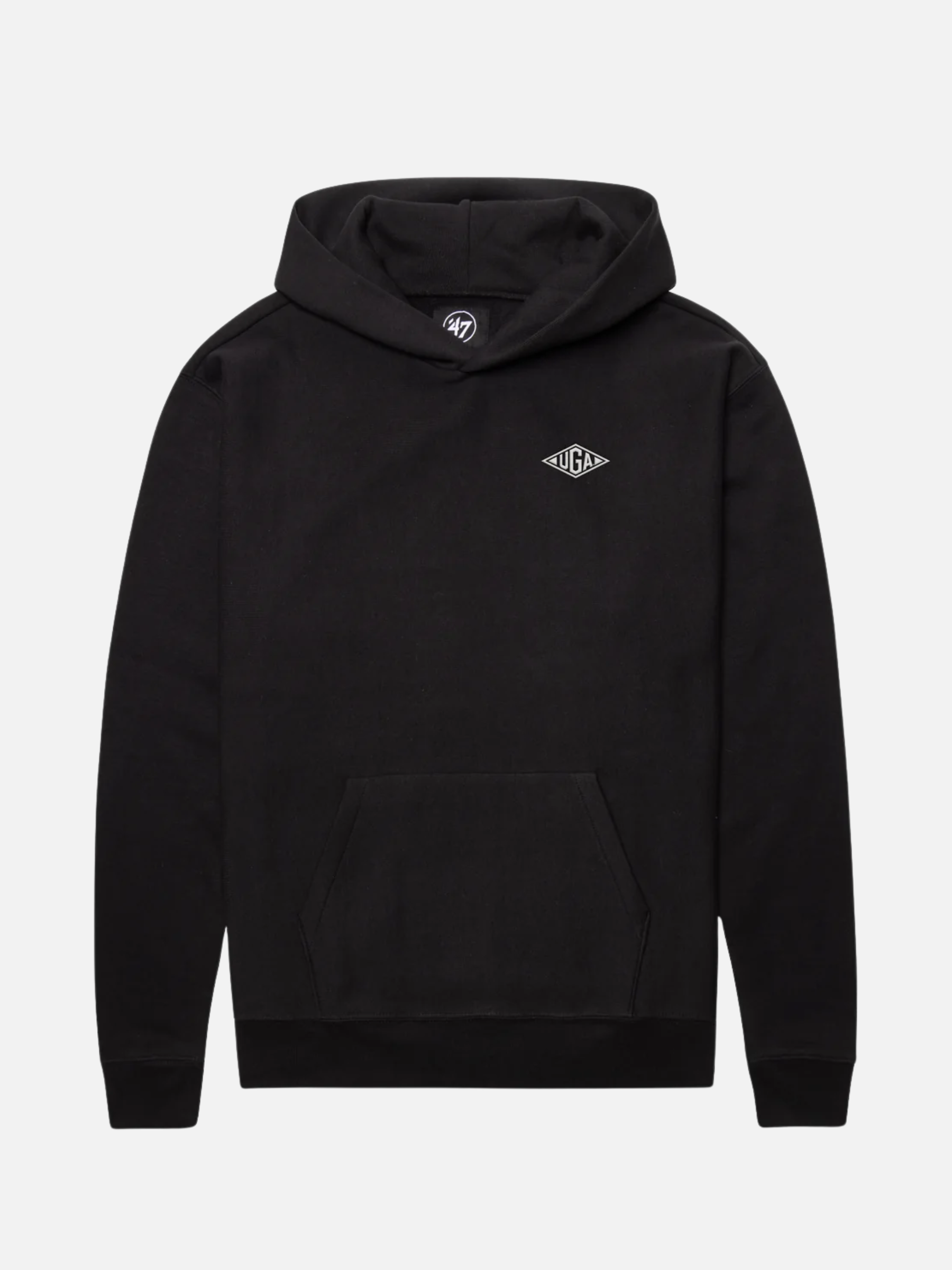 47 Brand Georgia Bulldogs Flint Monogram Embroidered Hood Backer Foundation Hoodie Men's UGA University Of Georgia Hoodie For Men Athens GA Georgia Kempt  Menswear Store Near Me