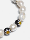 curated basics baroque pearl stretch beaded bracelet one size fits all black white yellow gold sunflower beads kempt athens ga georgia men's clothing store jewelry
