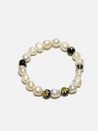 curated basics baroque pearl stretch beaded bracelet one size fits all black white yellow gold sunflower beads kempt athens ga georgia men's clothing store jewelry