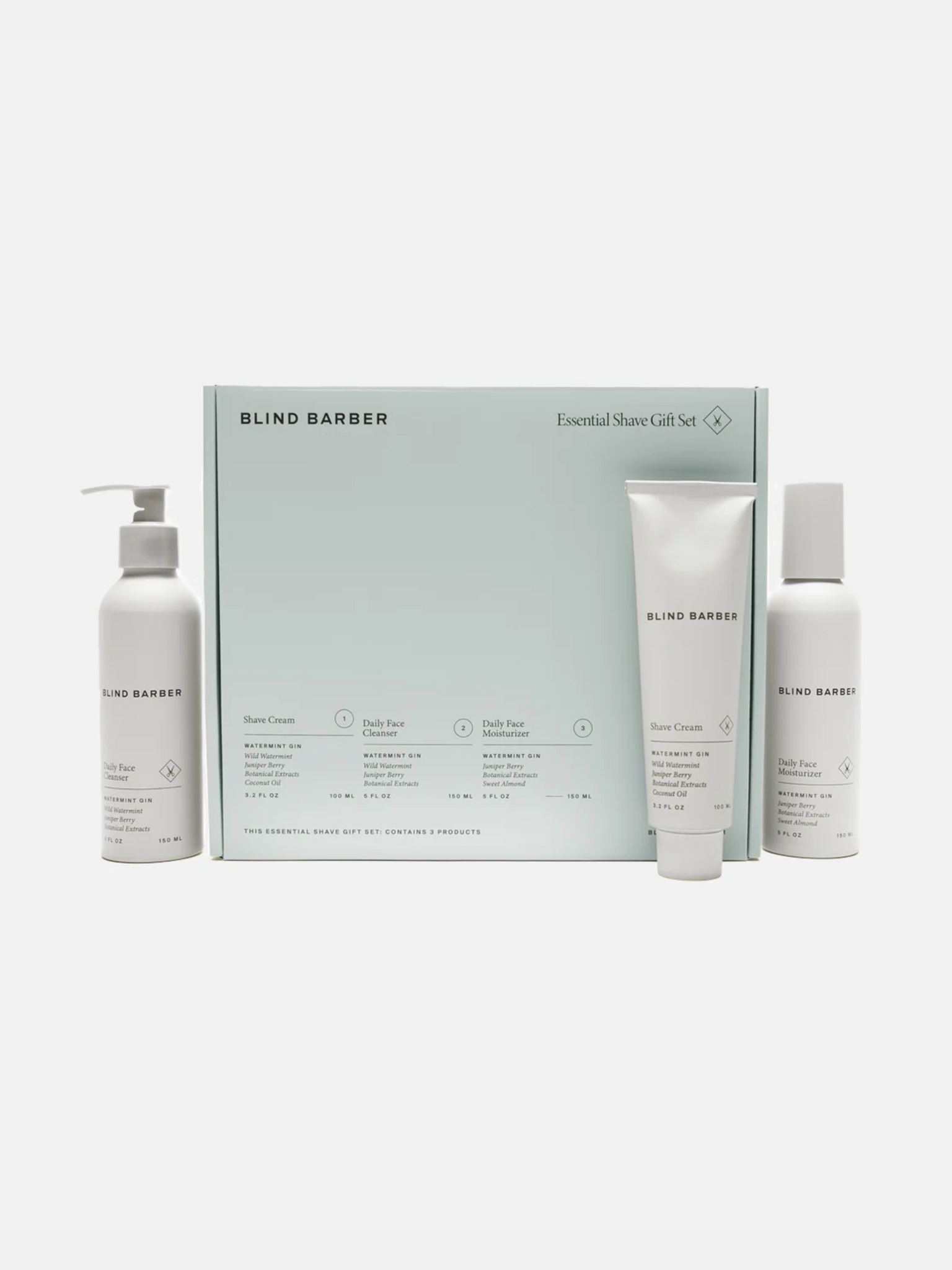 blind barber gift set shave essentials with shaving cream, face wash, and moisturizer kempt athens ga georgia men's clothing store