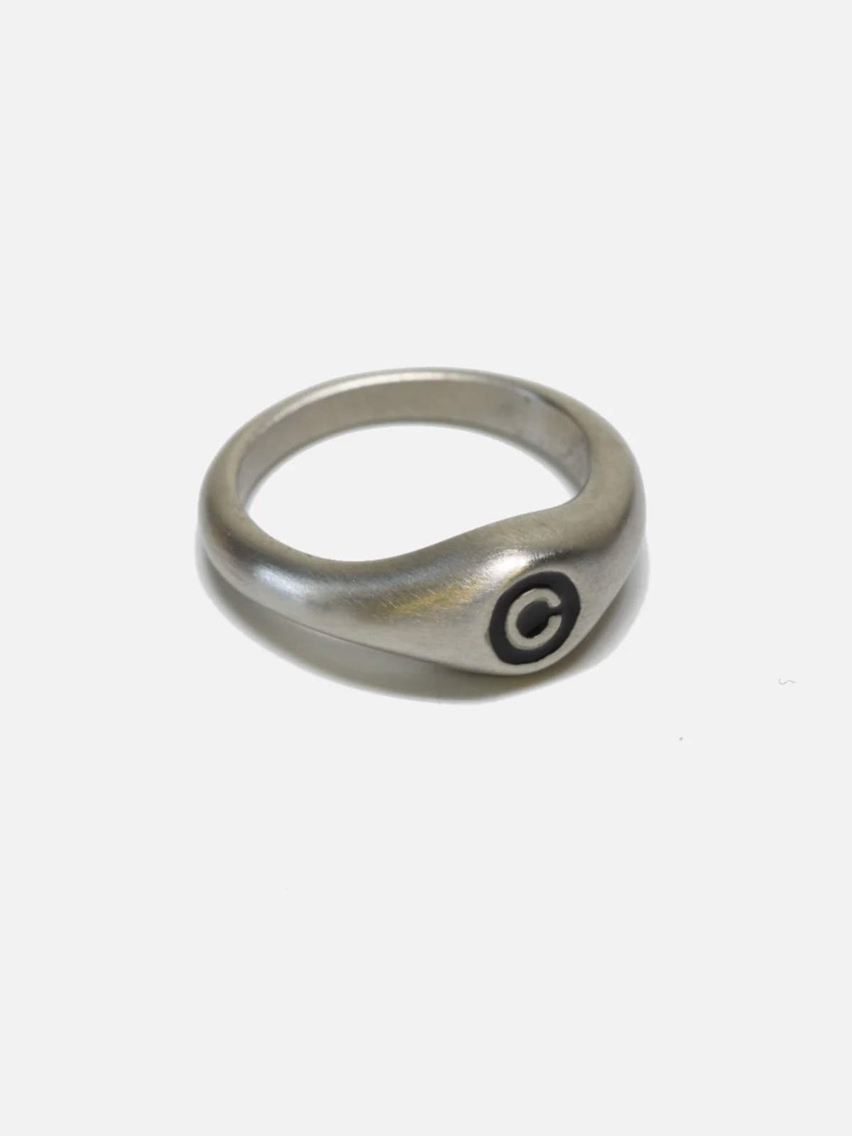 curated basics c copyright black silver steel resin inlay signet ring kempt athens ga georgia men's clothing store jewelry