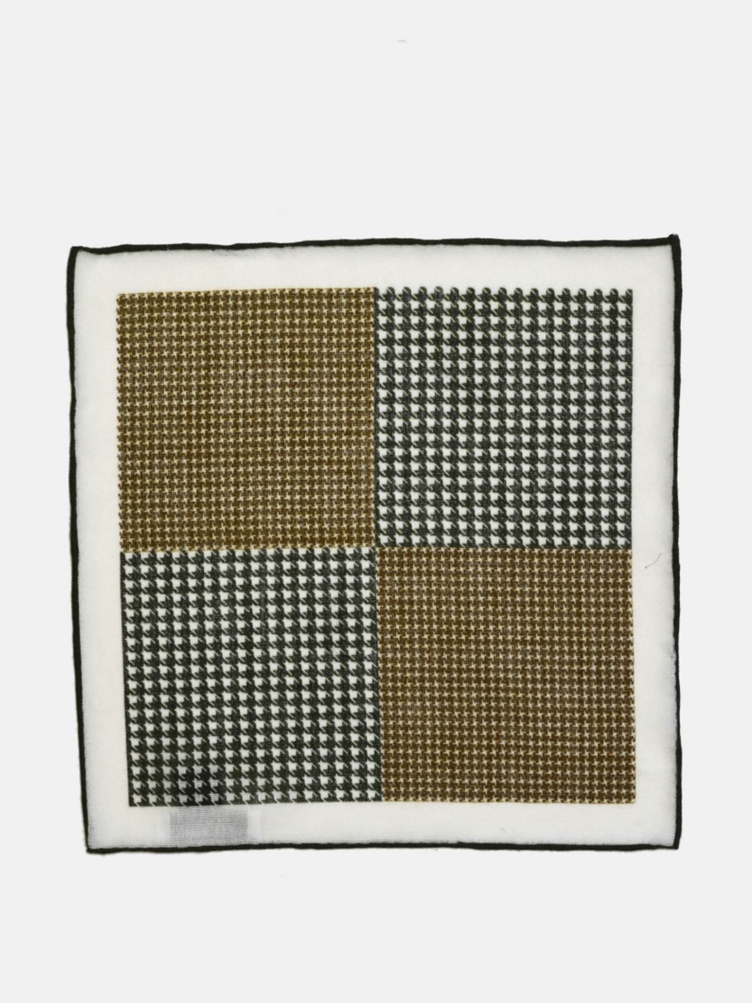 Curated Basics NYC Accessories 4 Four Sided Wool Houndstooth Pattern Pocket Square Black Taupe Brown Athens GA Georgia Kempt Menswear Store Near Me