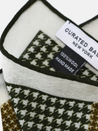 Curated Basics NYC Accessories 4 Four Sided Wool Houndstooth Pattern Pocket Square Black Taupe Brown Athens GA Georgia Kempt Menswear Store Near Me