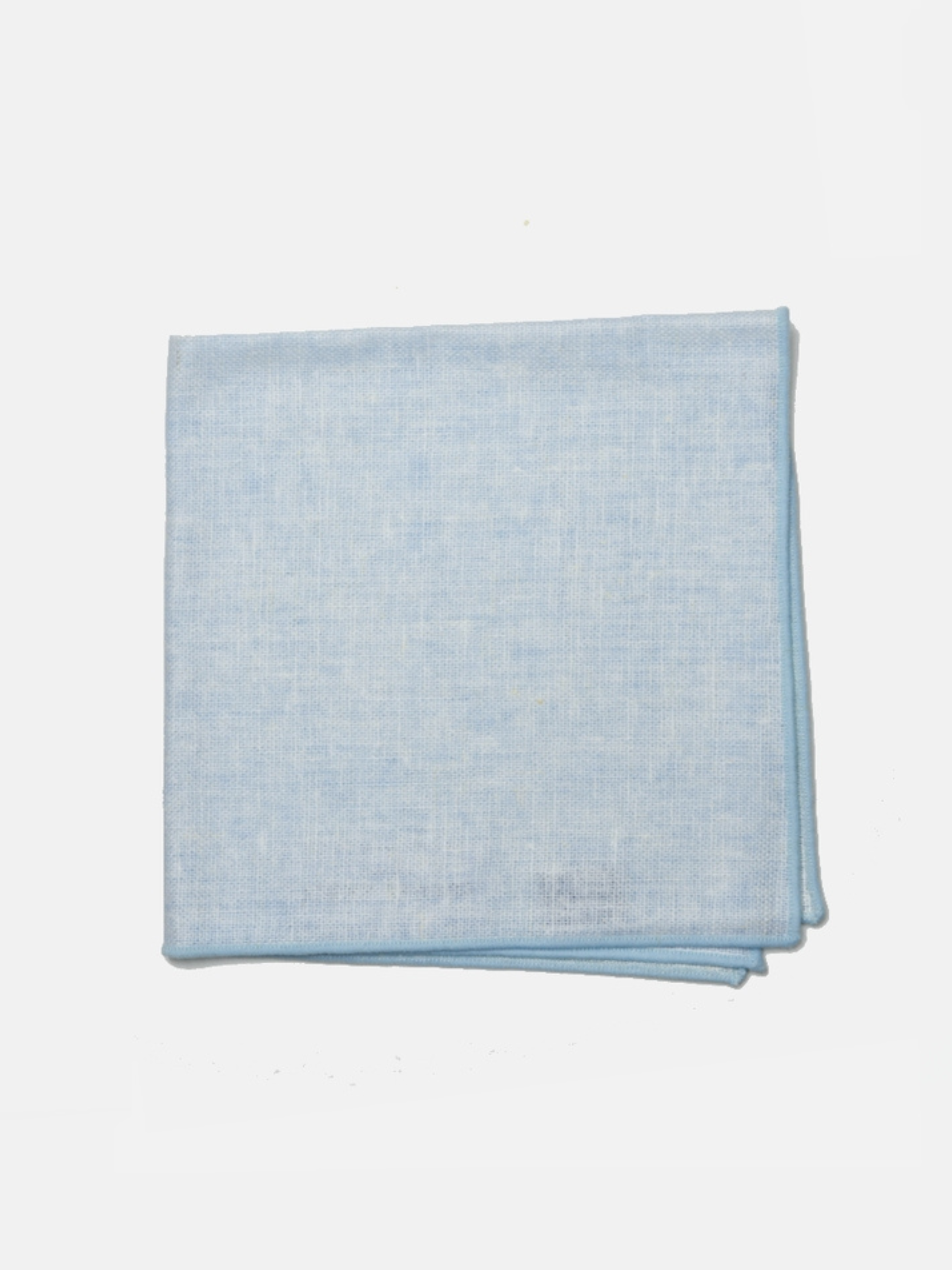 Curated Basic Light Blue Linen Pocket Square