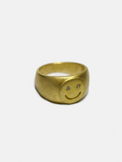 Curated Basics NYC Jewelry Accessories Smiley Brass Ring Gold Athens GA Georgia Kempt Menswear Store Near Me