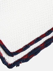 Contrast Edge Linen Pocket Square