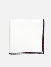 Contrast Edge Linen Pocket Square