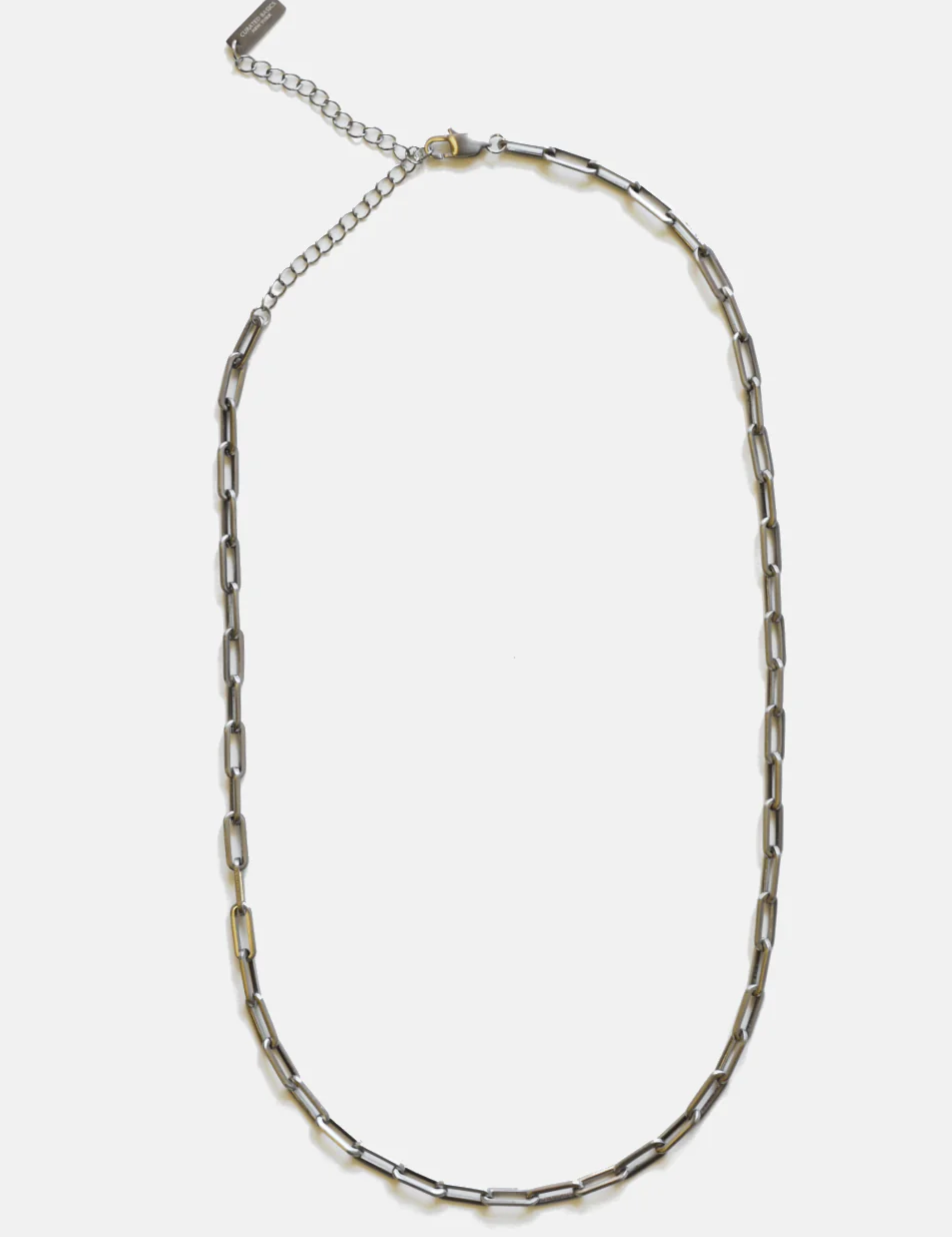 curated basics 3mm paper clip chain necklace stainless steel adjustable length kempt athens ga georgia men's clothing store