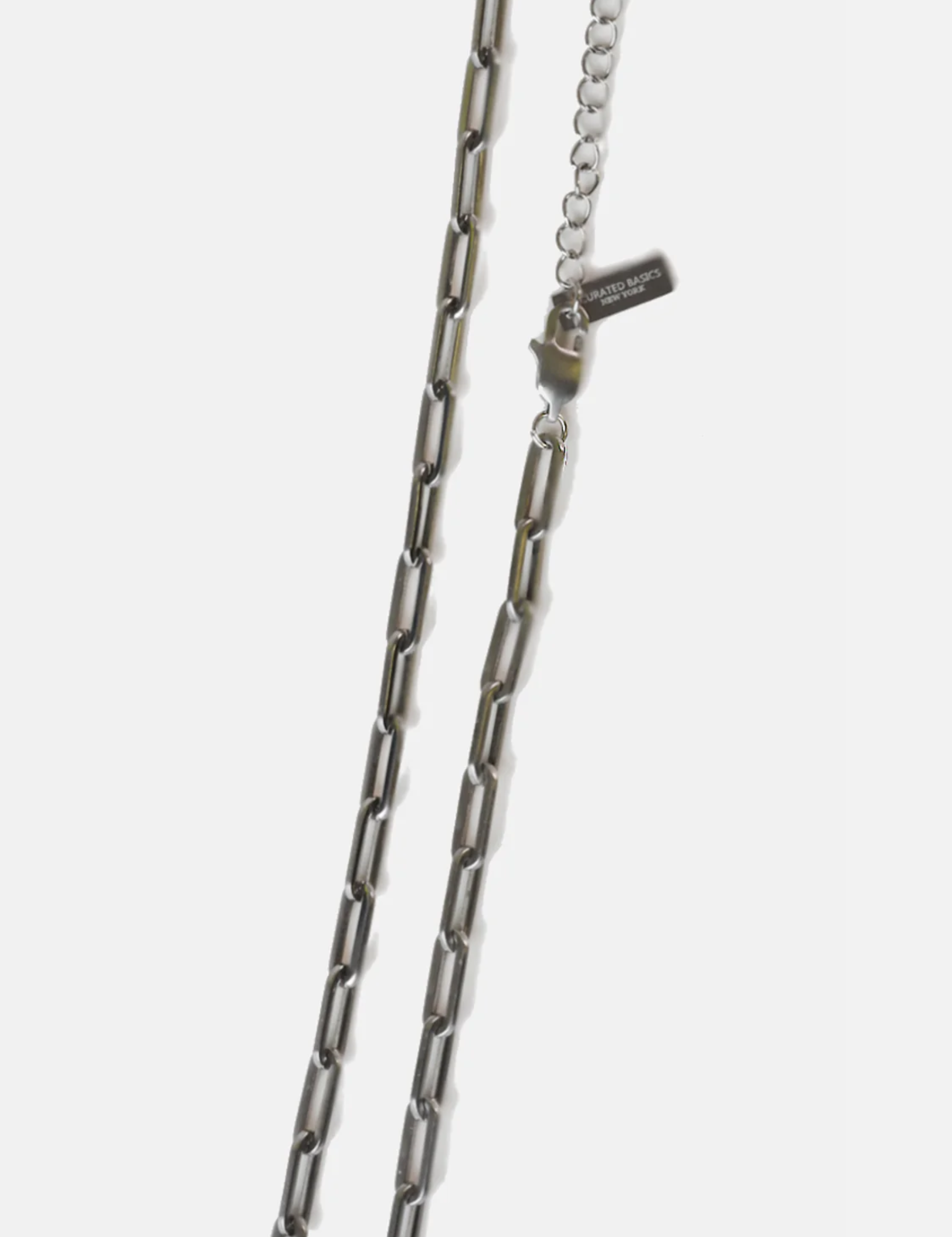curated basics 3mm paper clip chain necklace stainless steel adjustable length kempt athens ga georgia men's clothing store