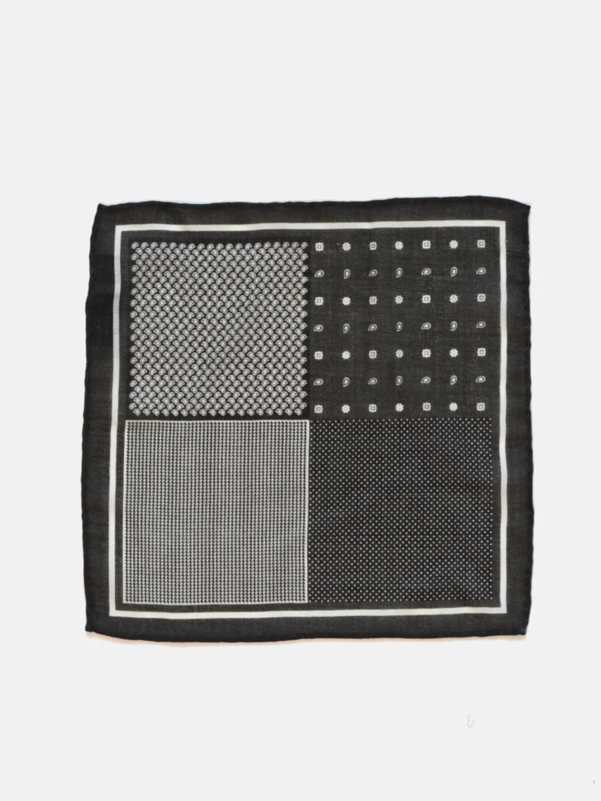 Curated Basics 4-Sided Paisley & Dots Pocket Square