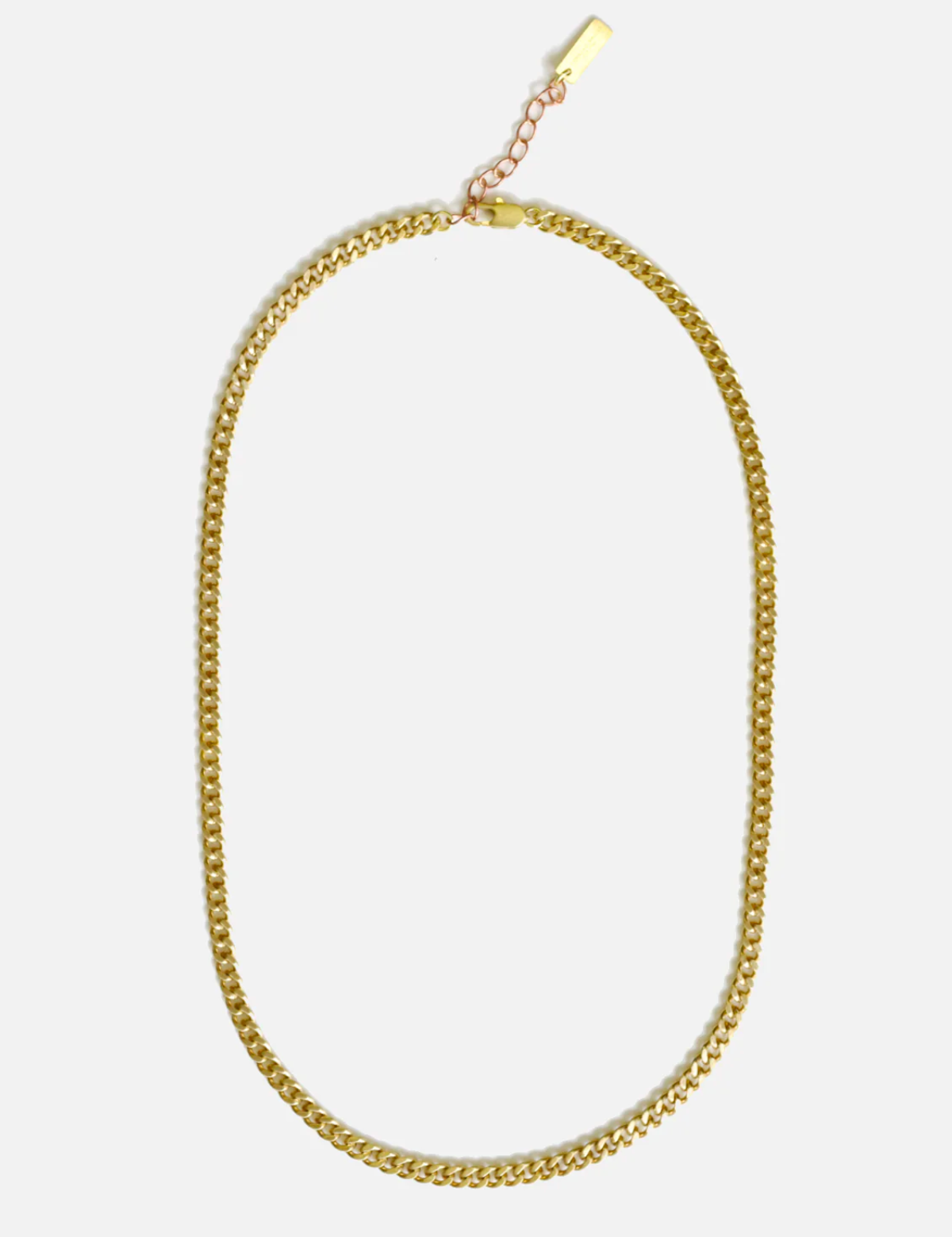 curated basics 5mm brass curb cuban flat chain necklace gold tone metal kempt athens ga georgia men's clothing jewelry store