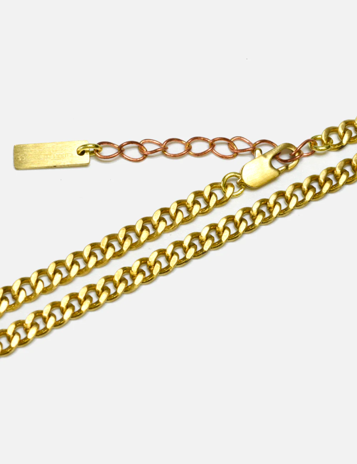 curated basics 5mm brass curb cuban flat chain necklace gold tone metal kempt athens ga georgia men's clothing jewelry store