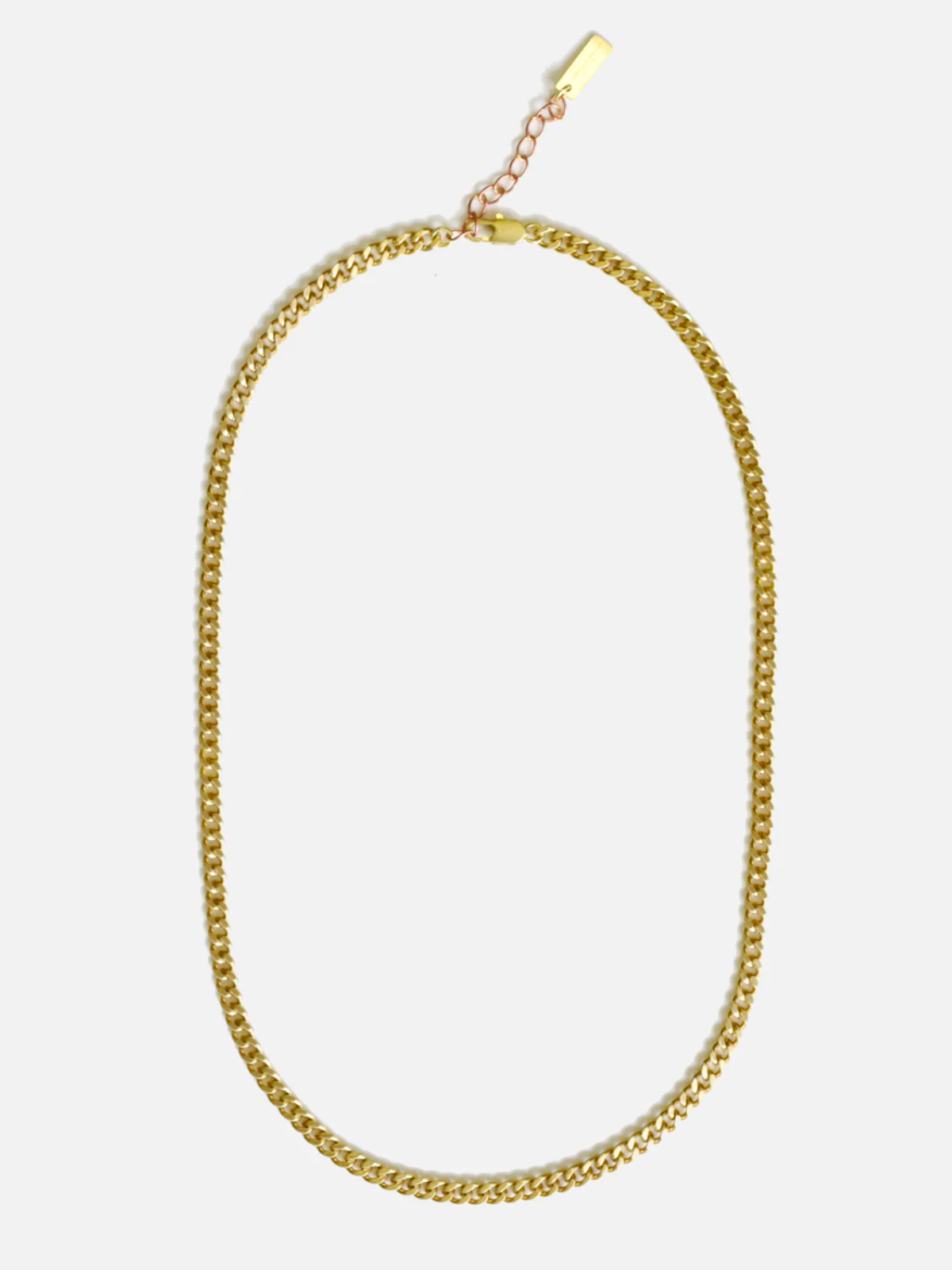 curated basics 5mm brass curb cuban flat chain necklace gold tone metal kempt athens ga georgia men's clothing jewelry store