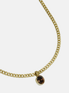 Curated Basics Smoky Quartz Pendant Chain Necklace Amber Brass Natural Men's Jewelry Gift Accessories Kempt Mens Clothing Store Athens Georgia