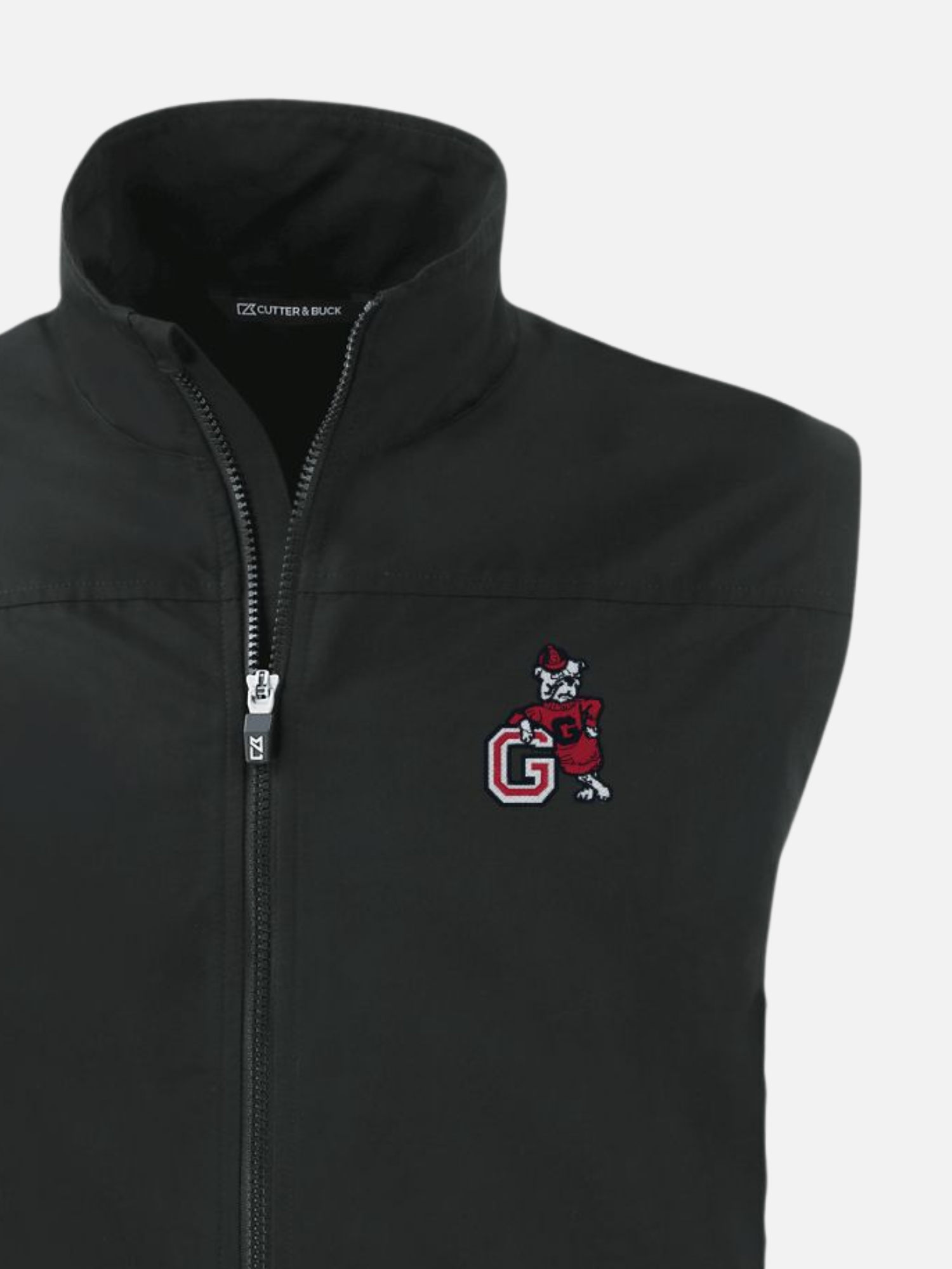 Georgia Bulldogs Full Zip Leaning Dawg Packable Vest Black UGA Gear Mens Clothing Store Athens GA Kempt