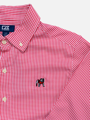 Georgia Bulldogs Cutter & Buck Performance Gingham Button Down Standing Dawg Logo Athens Georgia Kempt UGA Mens Shop