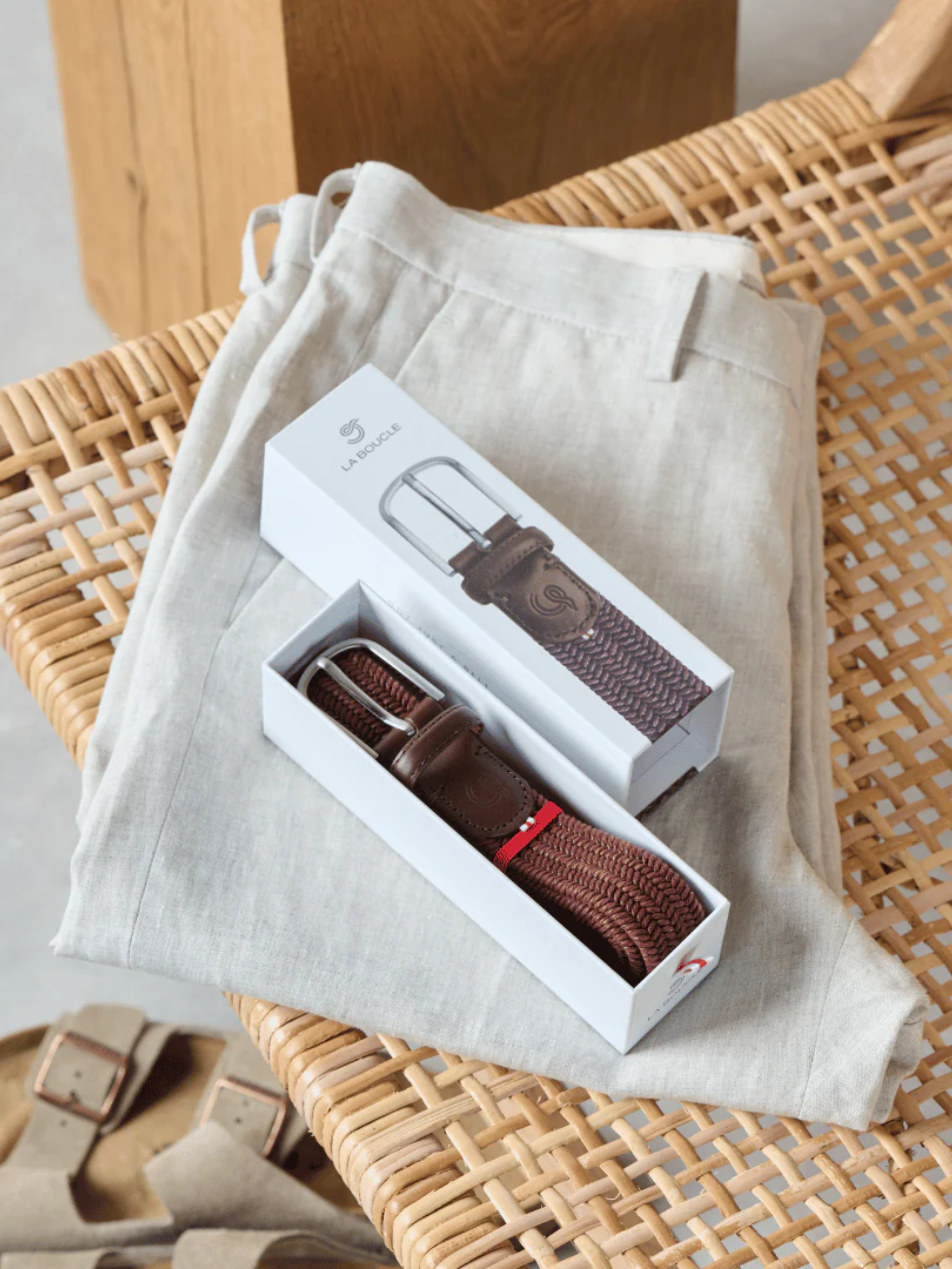 La Boucle Waxed Cotton Belt Sardegna Chocolate Brown Men’s Belts Belt Adjustable Woven Athens GA Georgia Kempt Menswear Store Near Me