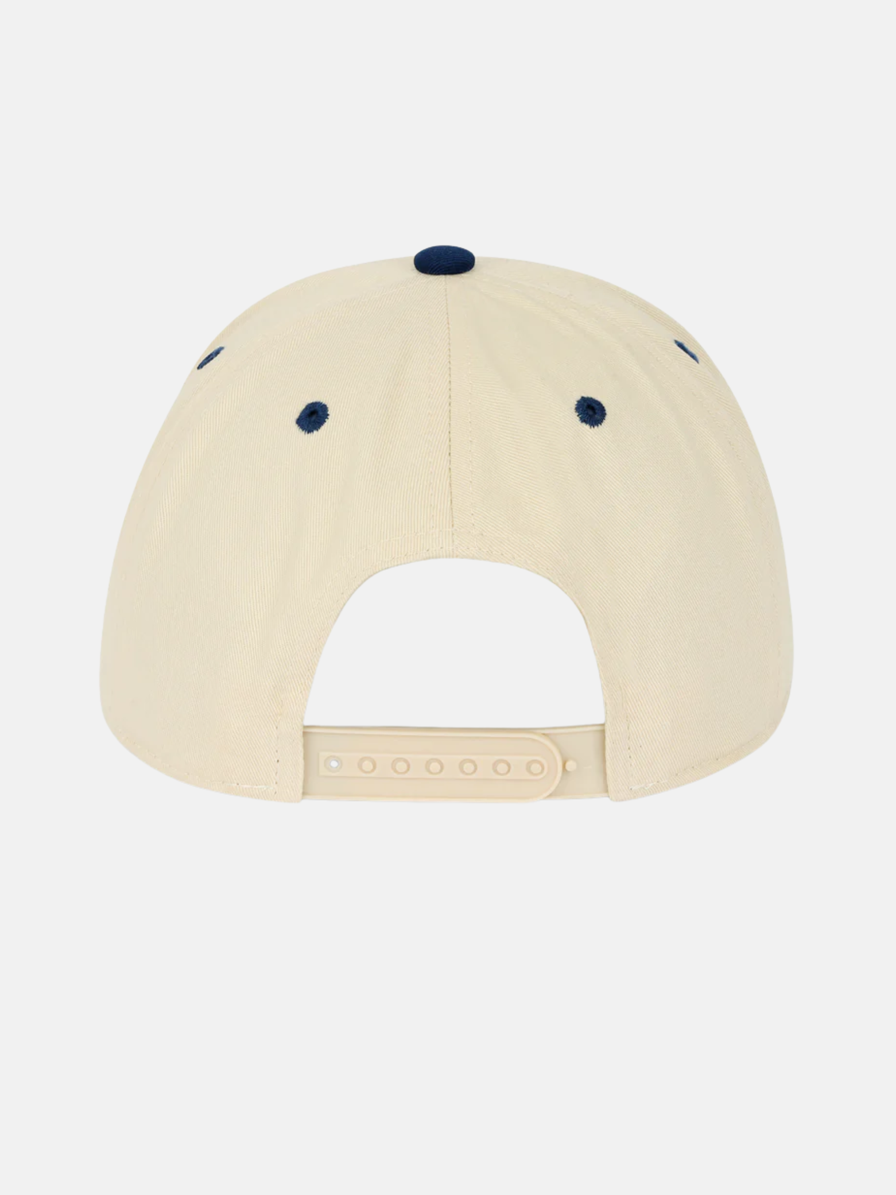 Dad Brand Dad Structured Snapback Hat Cream Navy Men's Embroidered High Profile Adjustable Dad Cap For Men Athens GA Georgia Kempt Menswear Store Near Me 