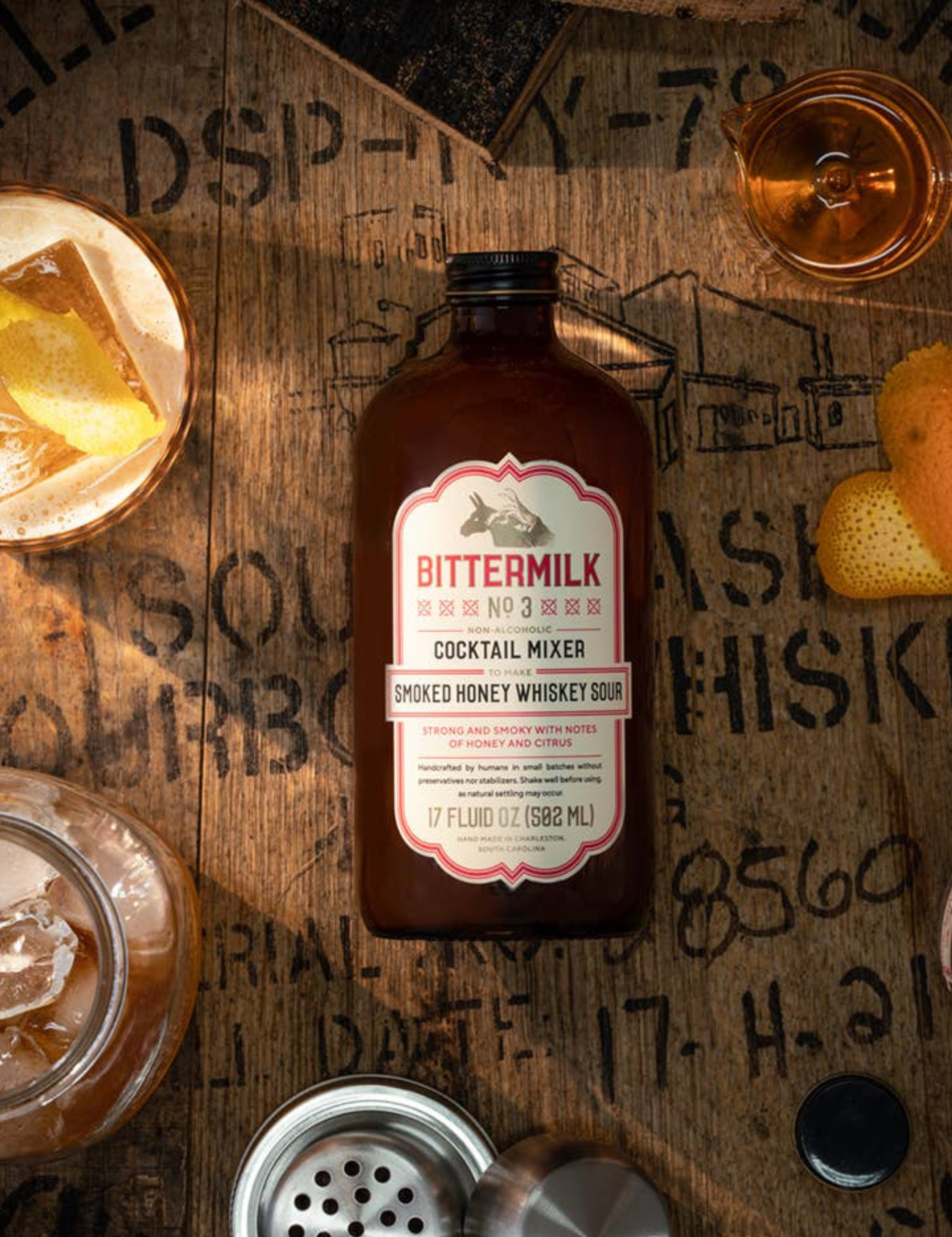 Bittermilk Bottling Co. Smoked Honey Whiskey Sour Cocktail Mixer Holiday Gifts for Him Christmas Ideas for Husband Stocking Stuffer Bar Non Alcoholic Athens GA Georgia Kempt Menswear Store Near Me 