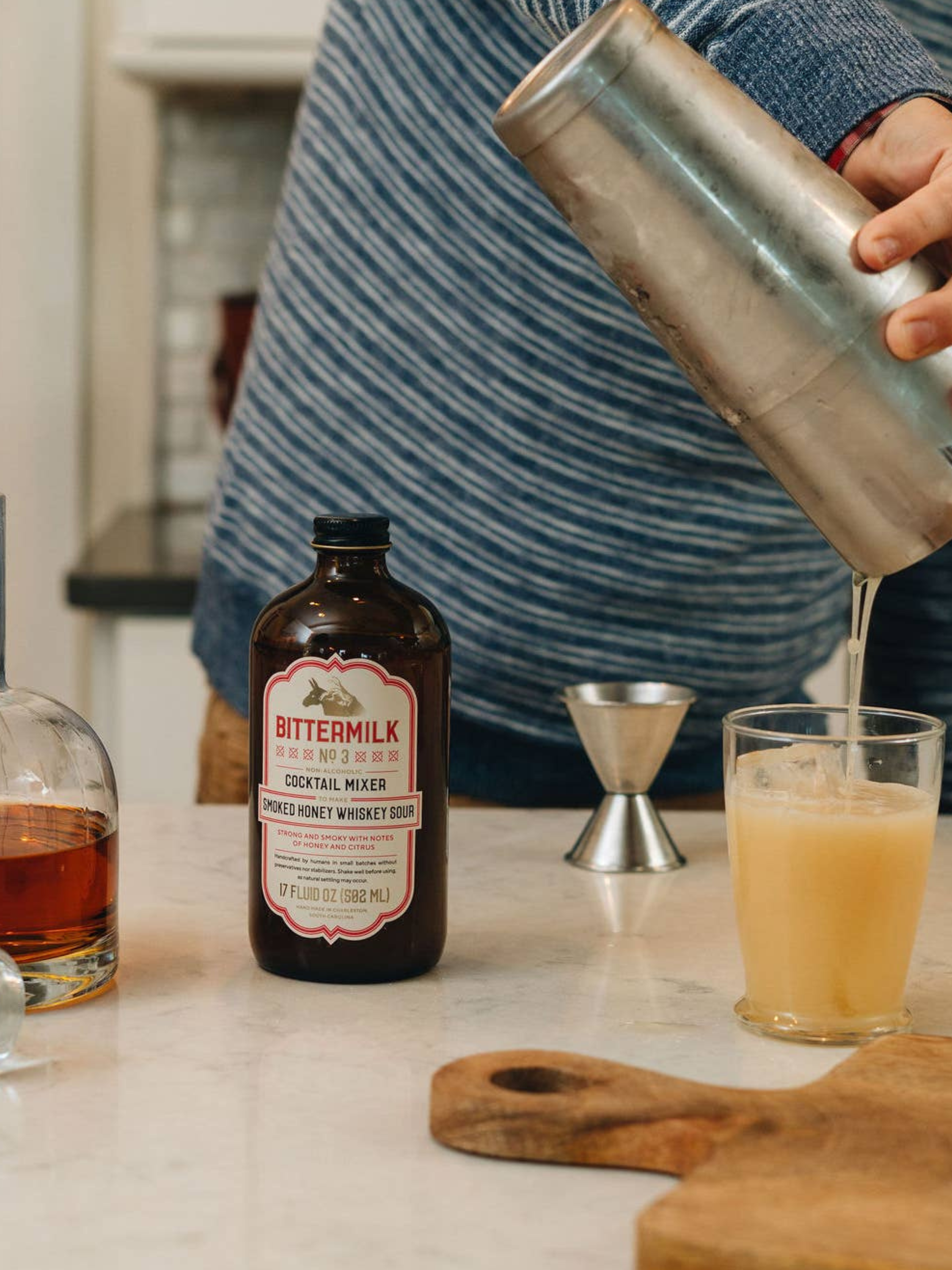 Bittermilk Bottling Co. Smoked Honey Whiskey Sour Cocktail Mixer Holiday Gifts for Him Christmas Ideas for Husband Stocking Stuffer Bar Non Alcoholic Athens GA Georgia Kempt Menswear Store Near Me 