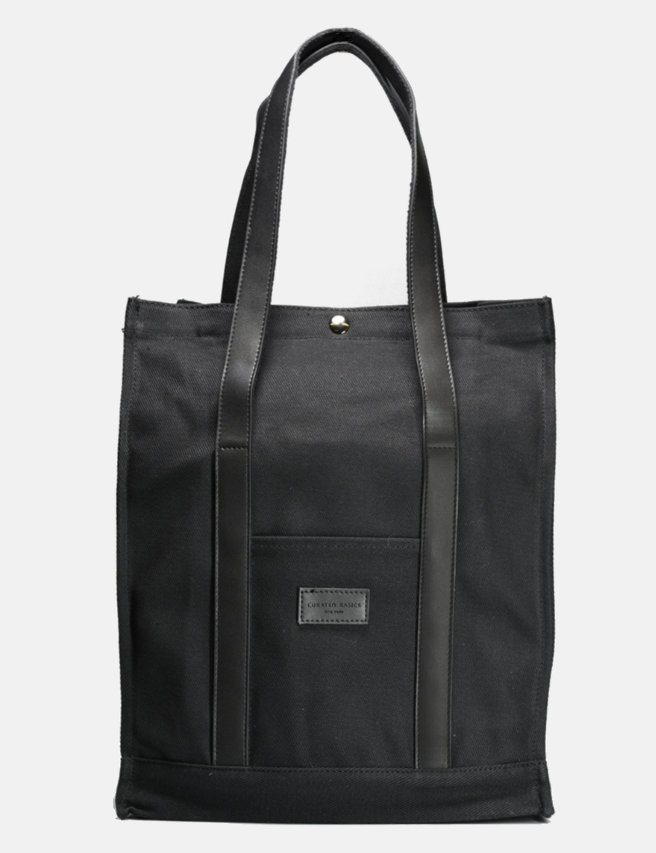 Curated Basics Black Canvas Tote Cotton Bag Pocket Button Closure Men’s Bags for Travel Daily Use Gifts for Guys Athens GA Georgia Kempt Menswear Store Near Me