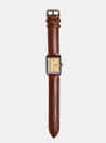curated basics classic rectangular tank watch with japanese movement 20x40mm case dimensions tan leather green leather brown leather strap kempt athens ga georgia men's clothing store