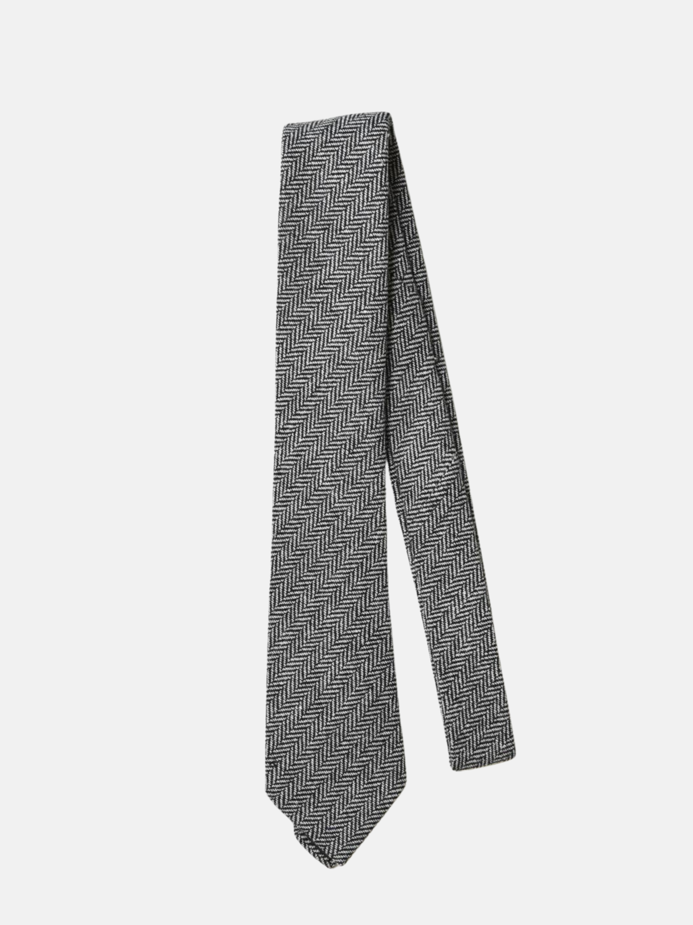 Curated Basics Black Herringbone Tie