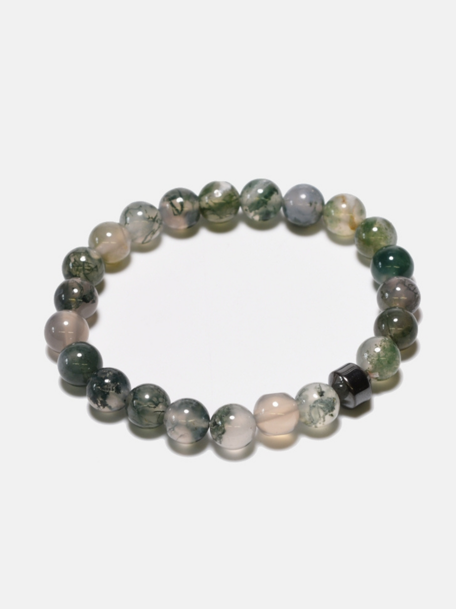 Curated Basics 8mm Moss Agate Bracelet