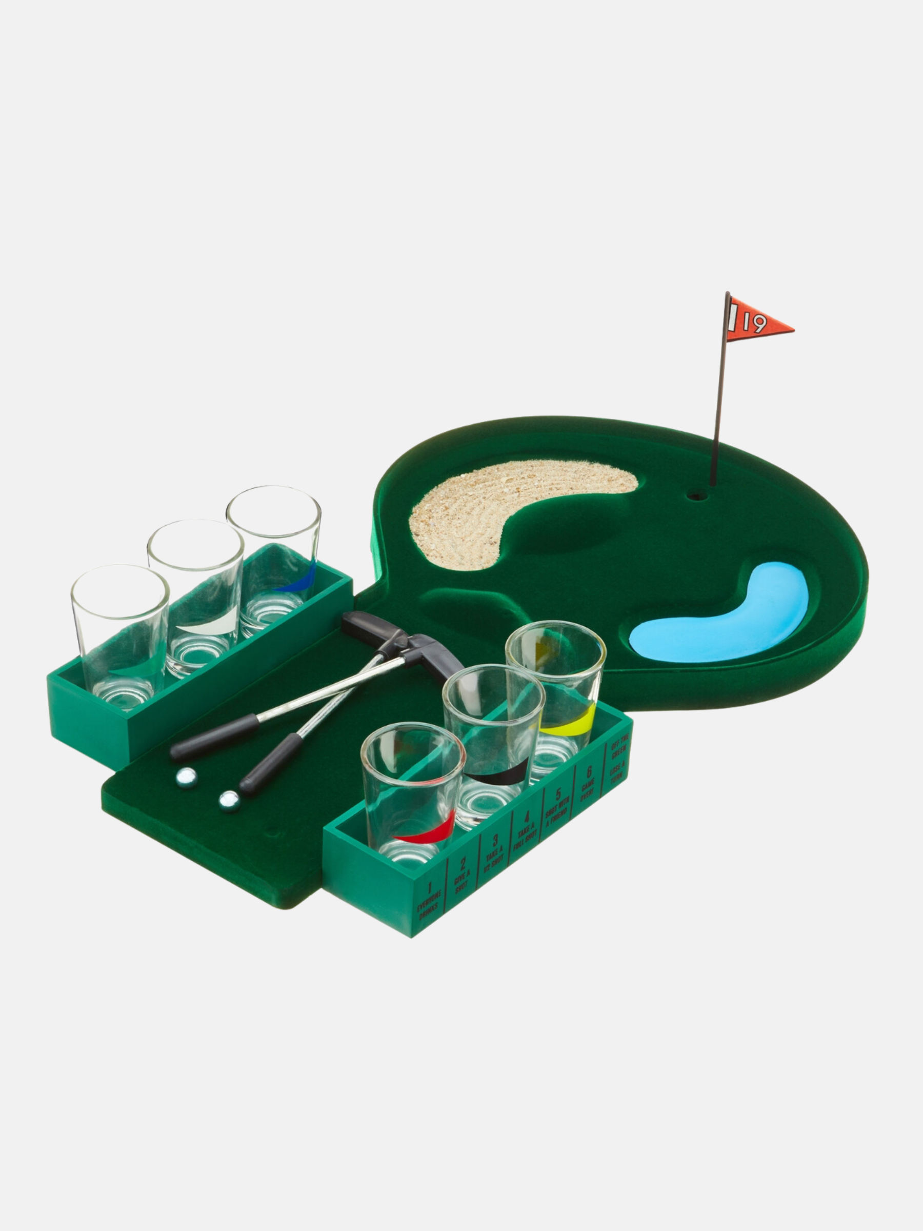 Foster &amp; Rye Putt and Shot Mini Golf Drinking Game Gifts for Husband Friends Dad Boyfriend Table Game Shots Athens GA Georgia Kempt Menswear Holiday Shopping Near Me