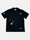 Good Days Flower Power Camp Shirt Black Embroidered Design Button Up Collared Spring Summer Athens GA Georgia Kempt Menswear Store Near Me 