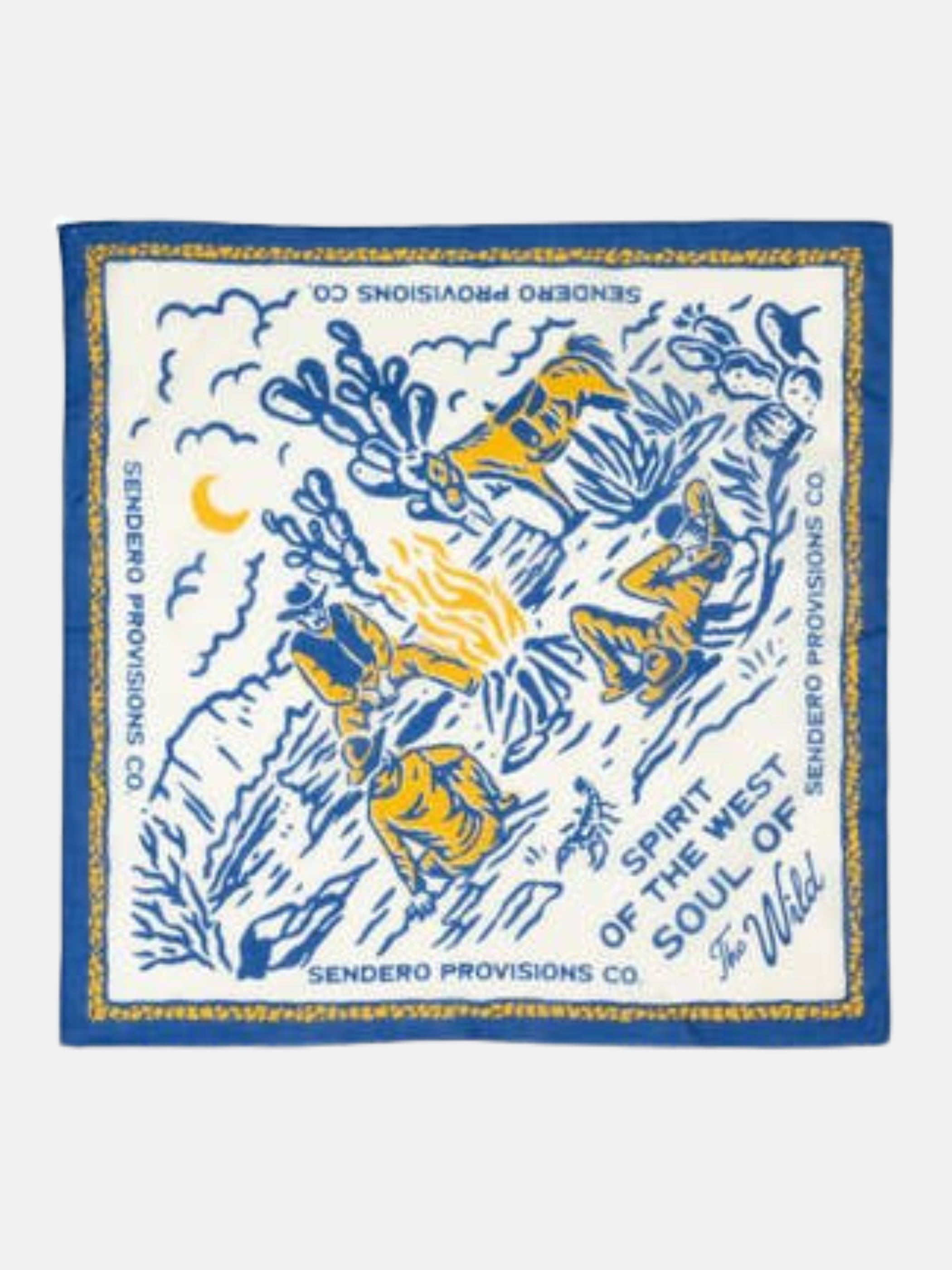 Sendero Provisions Cowboy Campfire Bandana Blue Yellow White Athens GA Georgia Kempt Menswear Store Near Me