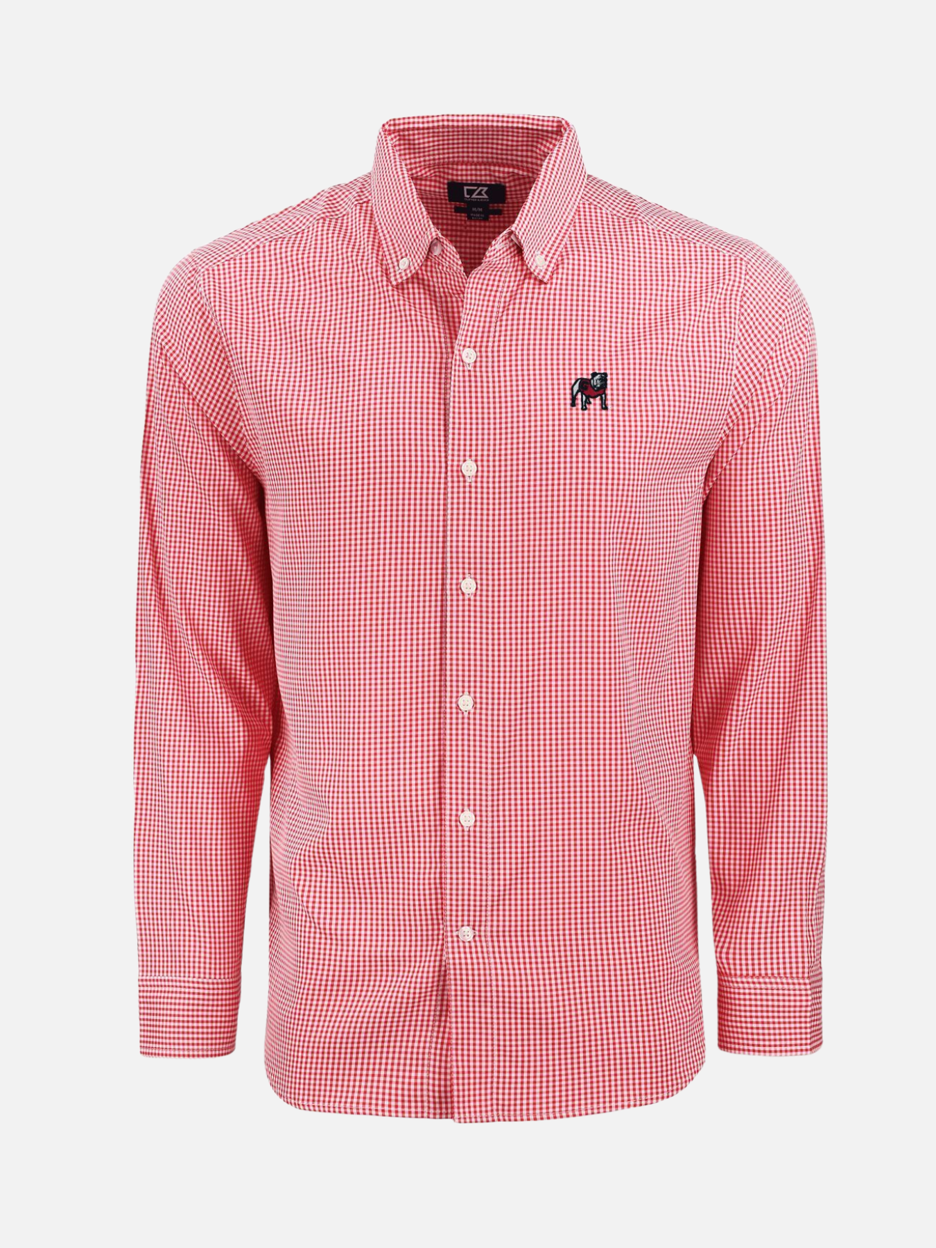 Georgia Bulldogs Cutter & Buck Performance Gingham Button Down Standing Dawg Logo Athens Georgia Kempt UGA Mens Shop