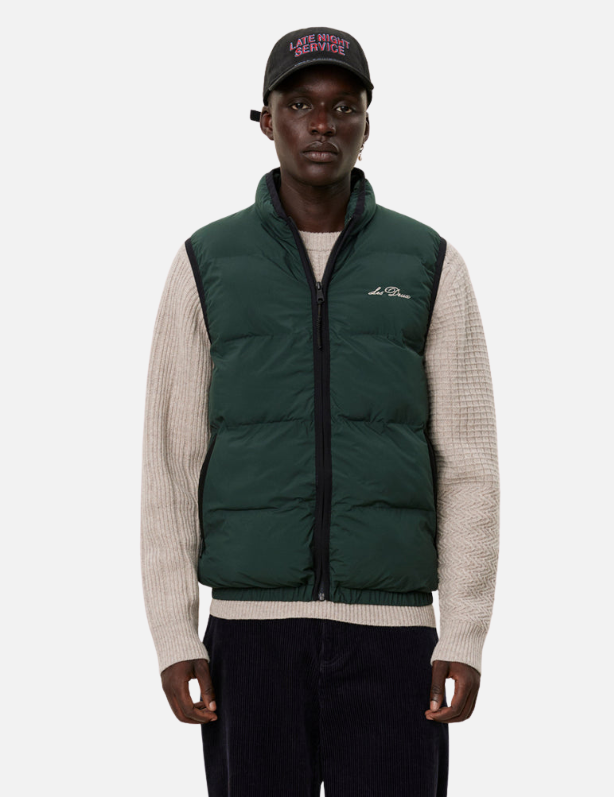 Les Deux Newport Padded Vest Pine Green Zip Pockets Men’s Top Athens GA Georgia Kempt Menswear Store Near Me