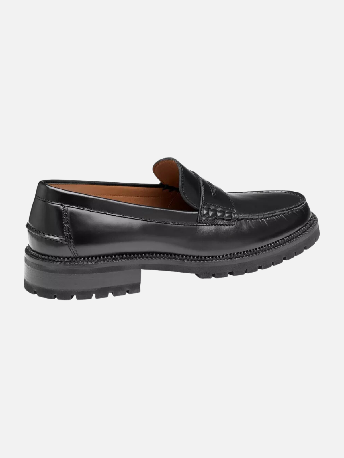 johnston & murphy donnell penny loafer black shine leather lug sole dress shoe kempt athens ga georgia men's clothing store
