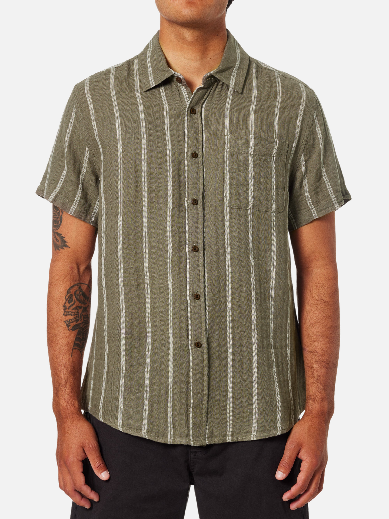 Katin Alan Shirt Gravel Brown Dark Taupe SS Short Sleeve Collared Button Up Spring Summer Athens GA Georgia Kempt Menswear Store Near Me