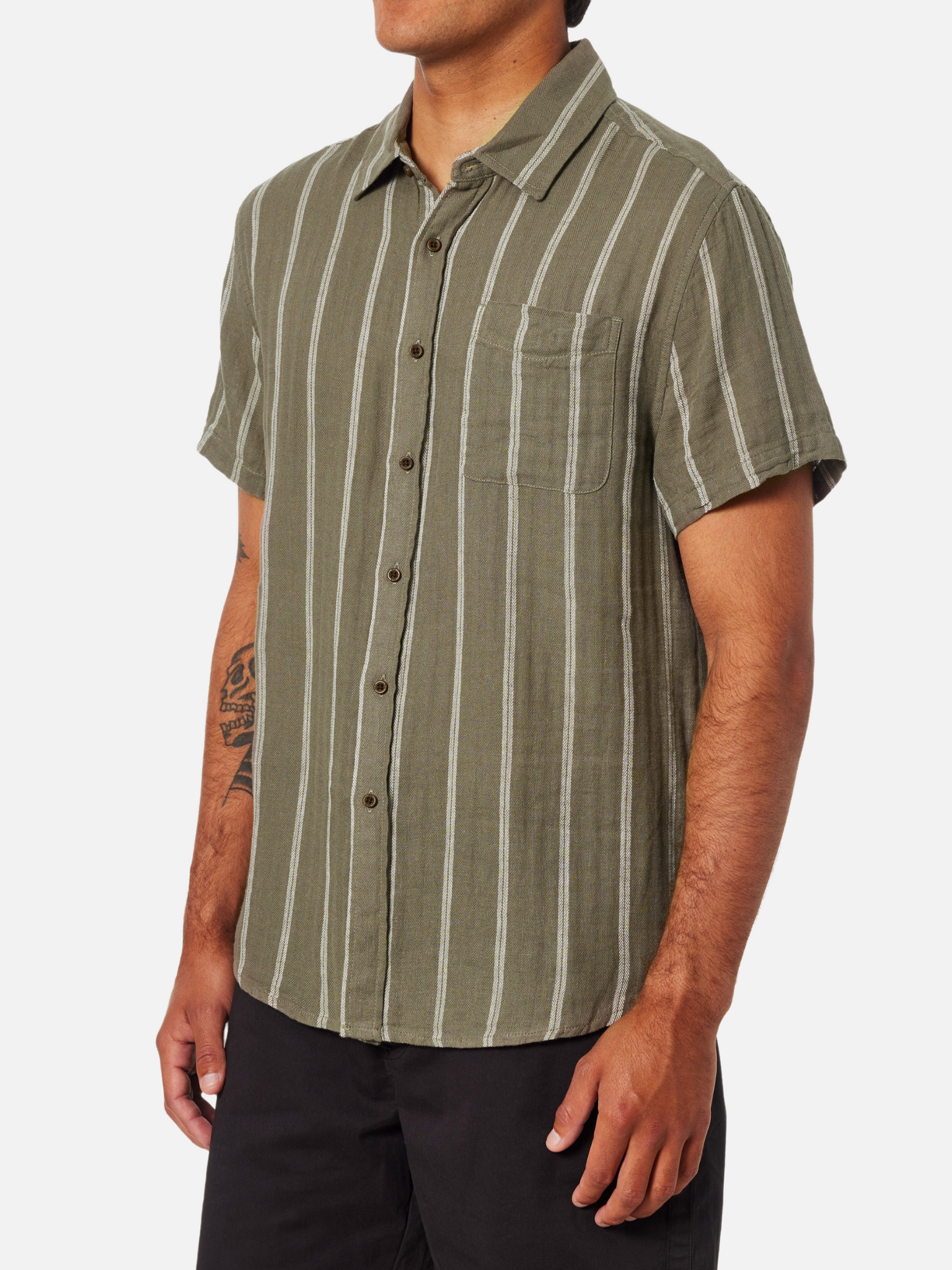 Katin Alan Shirt Gravel Brown Dark Taupe SS Short Sleeve Collared Button Up Spring Summer Athens GA Georgia Kempt Menswear Store Near Me