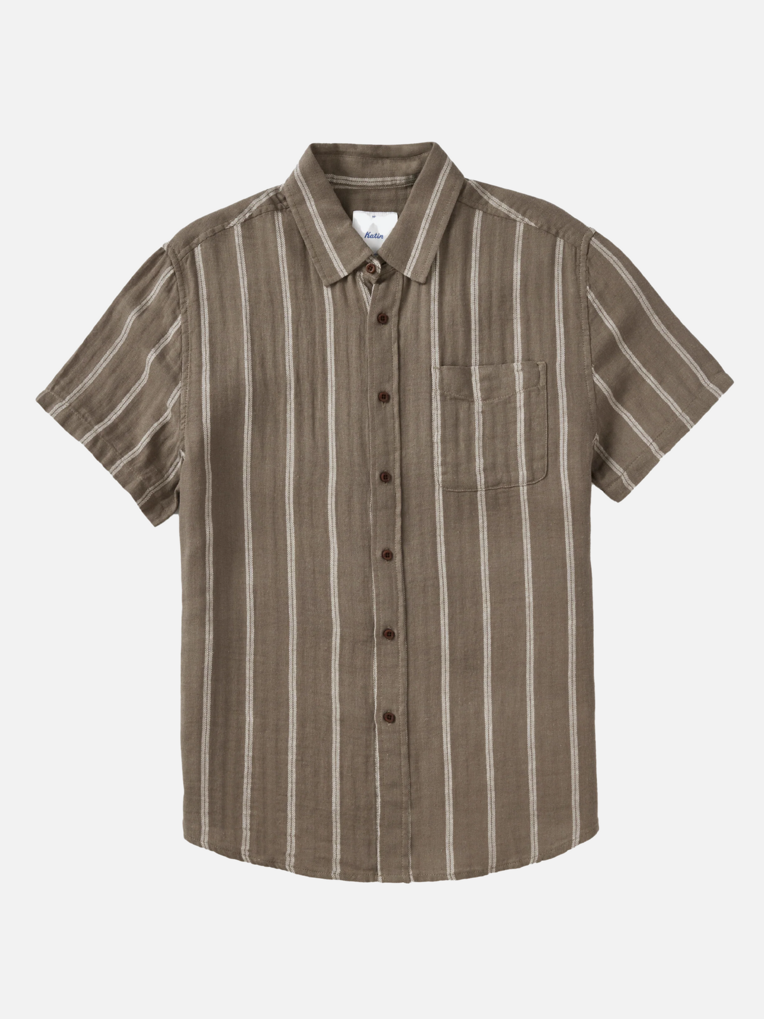 Katin Alan Shirt Gravel Brown Dark Taupe SS Short Sleeve Collared Button Up Spring Summer Athens GA Georgia Kempt Menswear Store Near Me