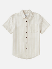 Katin Alan Shirt Moon Ivory Cream Men’s Striped Casual Button Up Short Sleeve SS Summer Shirt for Men Athens GA Georgia Kempt Menswear Store Near Me