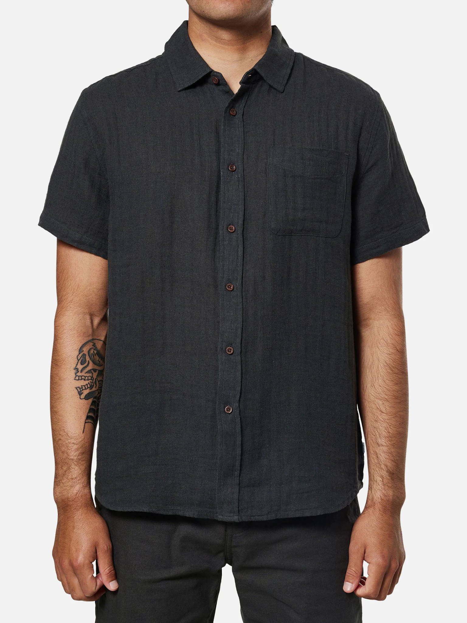 Katin Alan Solid Shirt Black Wash SS Short Sleeve Men’s Top for Men Collared Front Pocket Button Up Spring Summer for Men Athens GA Georgia Kempt Menswear Store Near Me 