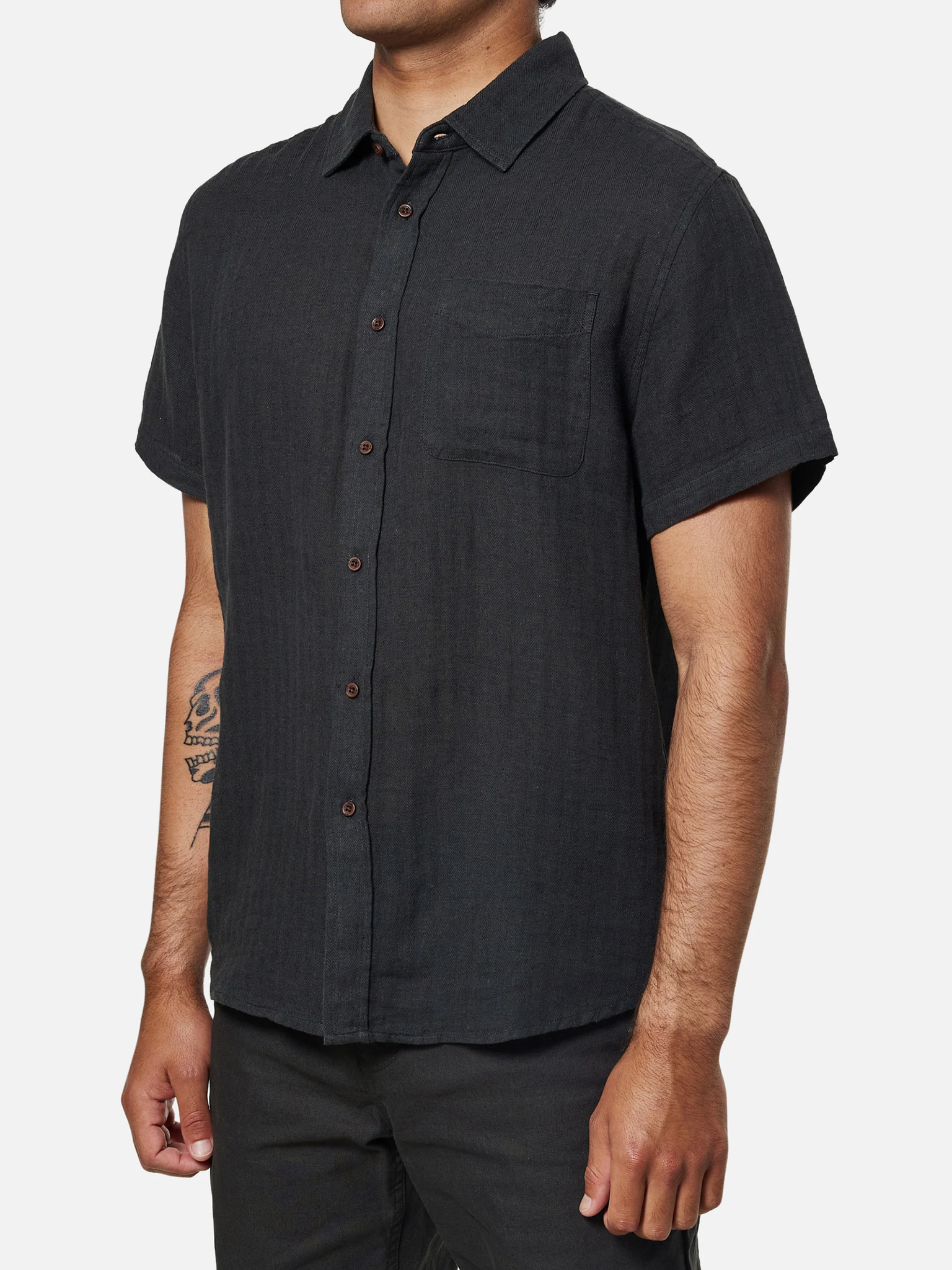 Katin Alan Solid Shirt Black Wash SS Short Sleeve Men’s Top for Men Collared Front Pocket Button Up Spring Summer for Men Athens GA Georgia Kempt Menswear Store Near Me 