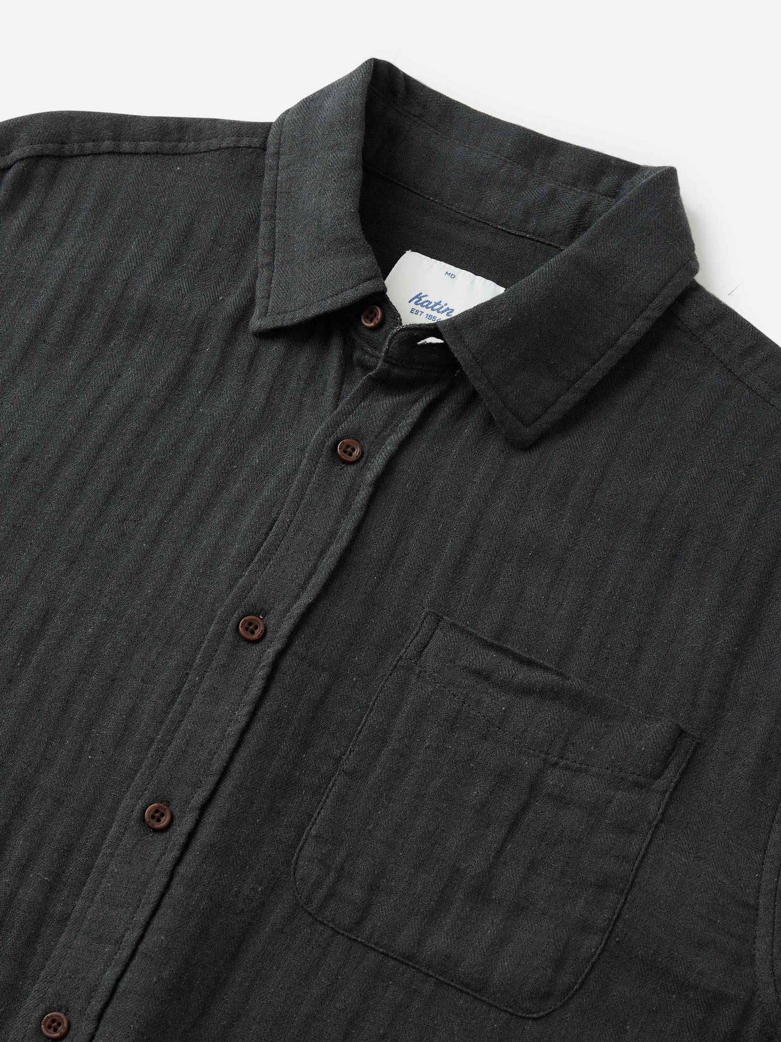 Katin Alan Solid Shirt Black Wash SS Short Sleeve Men’s Top for Men Collared Front Pocket Button Up Spring Summer for Men Athens GA Georgia Kempt Menswear Store Near Me 