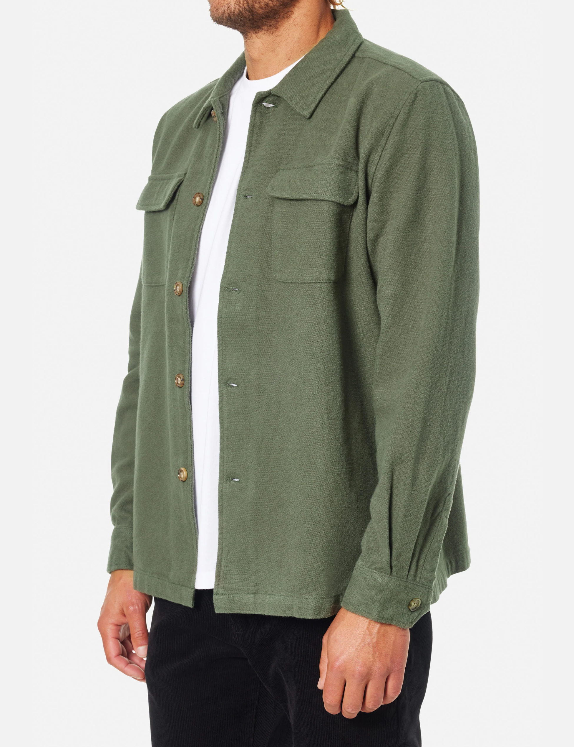 Katin Shiloh Solid Flannel Green Thyme LS Long Sleeve Men’s Button Down Pocket Front Collared Shirt Athens GA Georgia Kempt Menswear Store Near Me