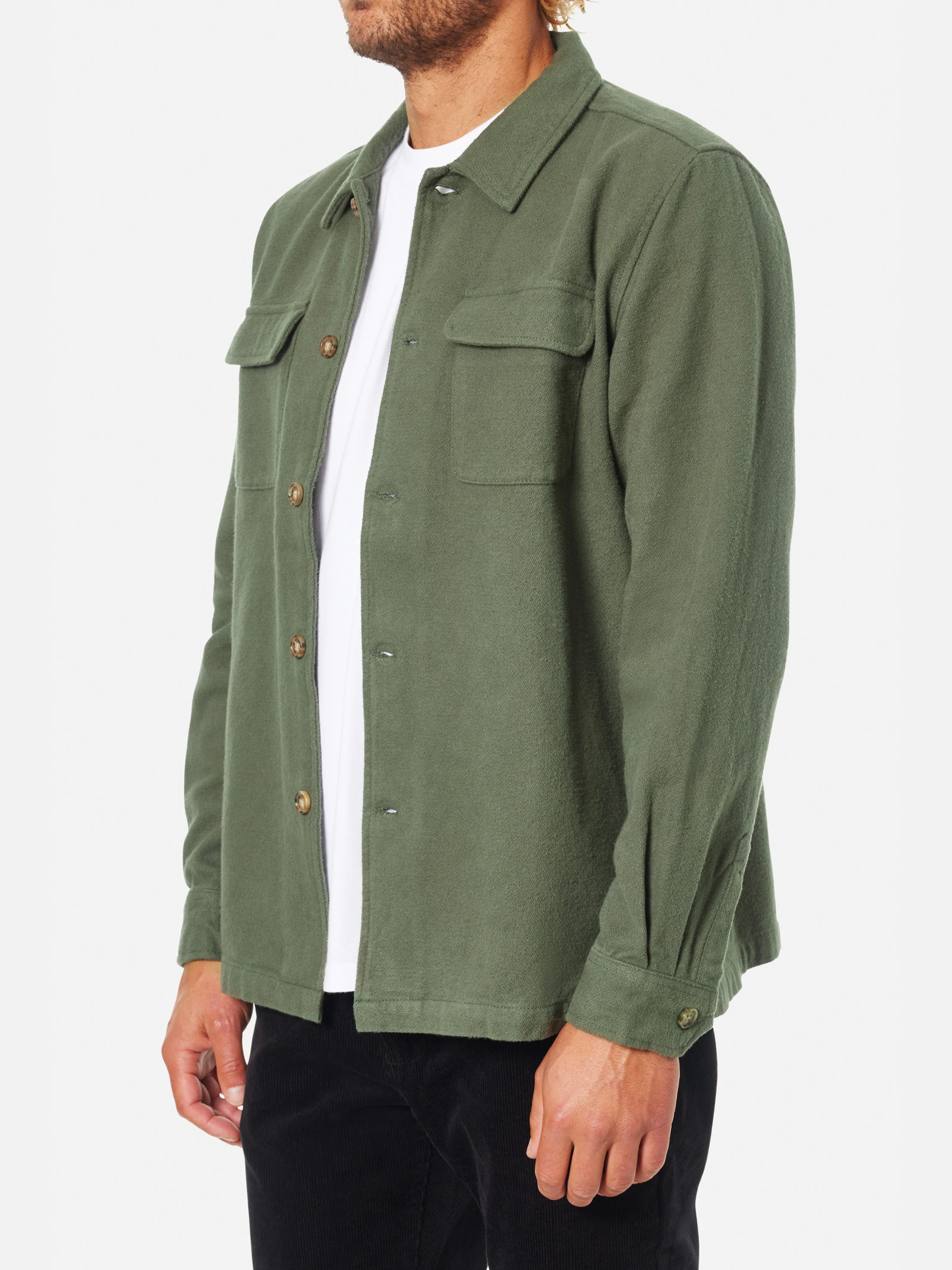Katin Shiloh Solid Flannel Green Thyme LS Long Sleeve Men’s Button Down Pocket Front Collared Shirt Athens GA Georgia Kempt Menswear Store Near Me
